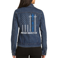 Hot Trend Vintage Proud Daughter Us Air Force Flag Usaf Ladies Denim Jacket | Artistshot