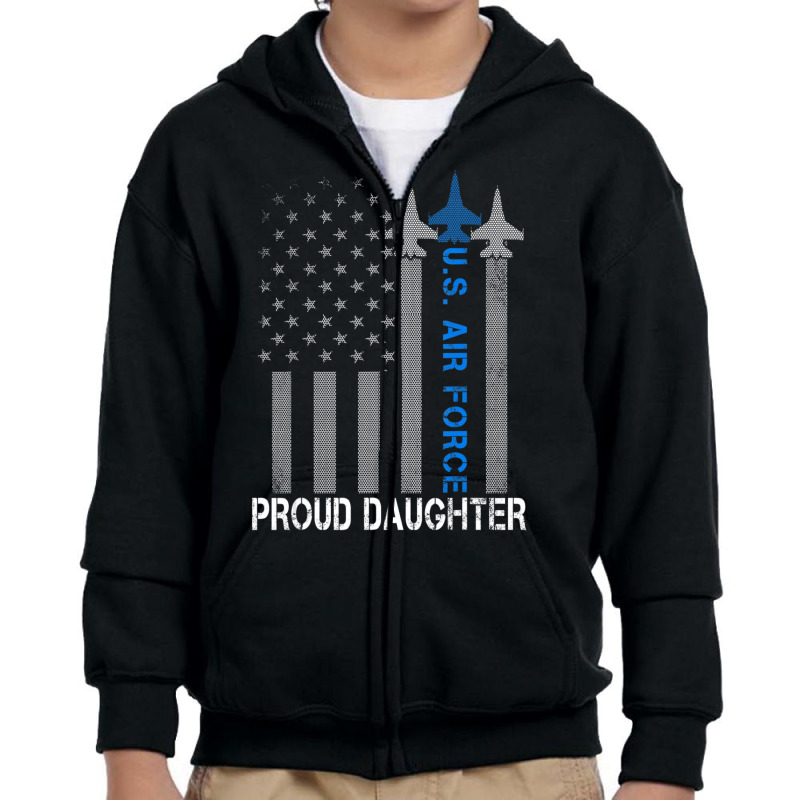 Hot Trend Vintage Proud Daughter Us Air Force Flag Usaf Youth Zipper Hoodie by quanghuydinh1 | Artistshot