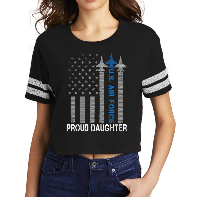 Hot Trend Vintage Proud Daughter Us Air Force Flag Usaf Scorecard Crop Tee by quanghuydinh1 | Artistshot