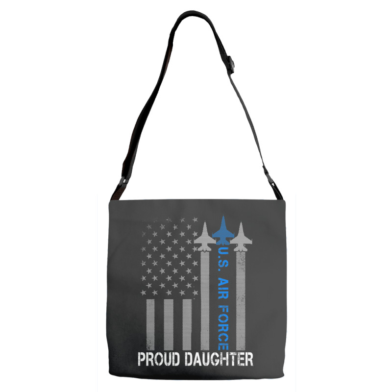 Hot Trend Vintage Proud Daughter Us Air Force Flag Usaf Adjustable Strap Totes | Artistshot