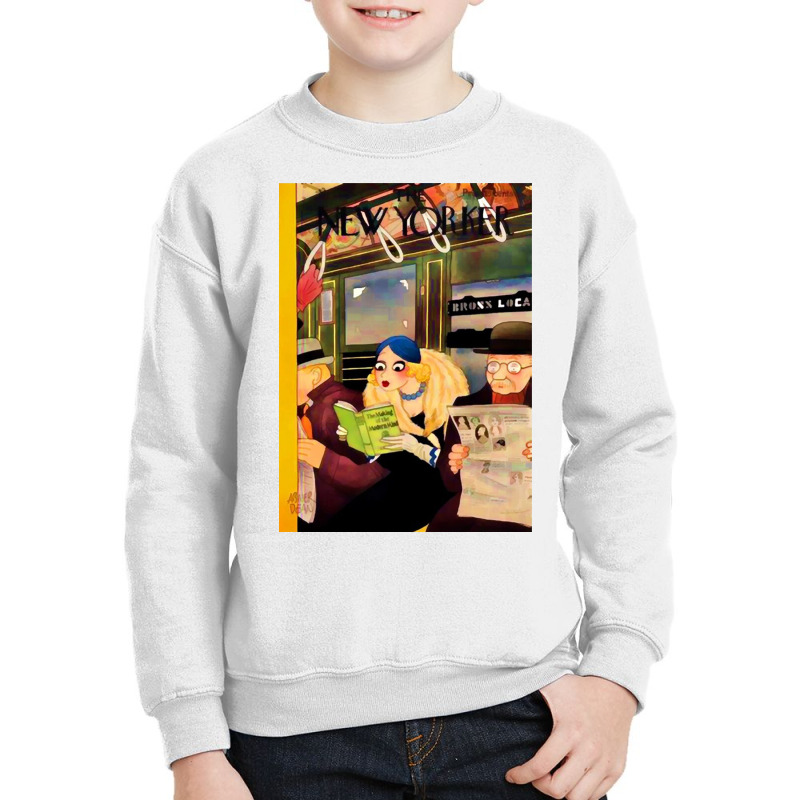 Vintage New Yorker Cover In Train Youth Sweatshirt by dextersimox | Artistshot