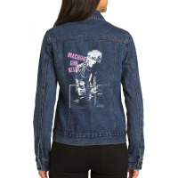 Machine Tv Warp Ladies Denim Jacket | Artistshot