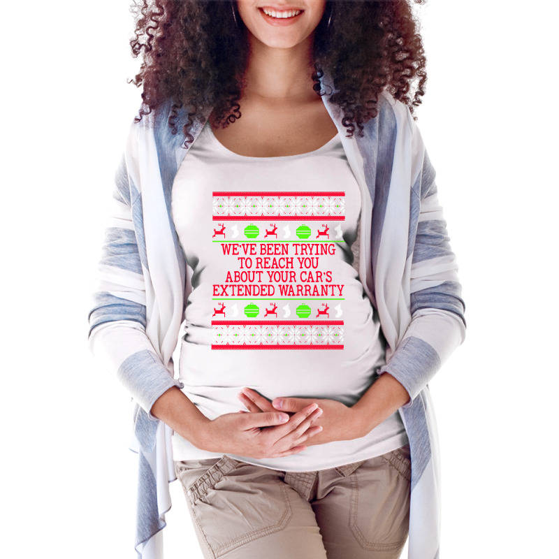 Ugly Christmas Sweater Car's Extended Warranty Meme Graphic Sweatshirt Maternity Scoop Neck T-shirt by gennej | Artistshot