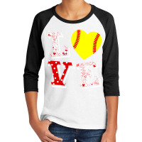 Valentine Love Softball Heart Valentine Day Women Men Gift Youth 3/4 Sleeve | Artistshot