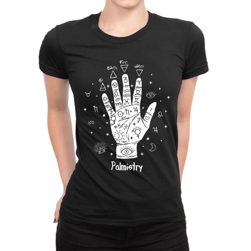 Trending Palmistry Hand Readers Hand Analysts Or Chorologists Ladies Fitted T-Shirt by Sierra Dennis | Artistshot