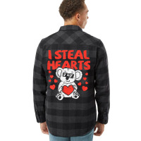 I Steal Hearts T Valentines Day Dinosaur Boys Kid (27) Flannel Shirt | Artistshot