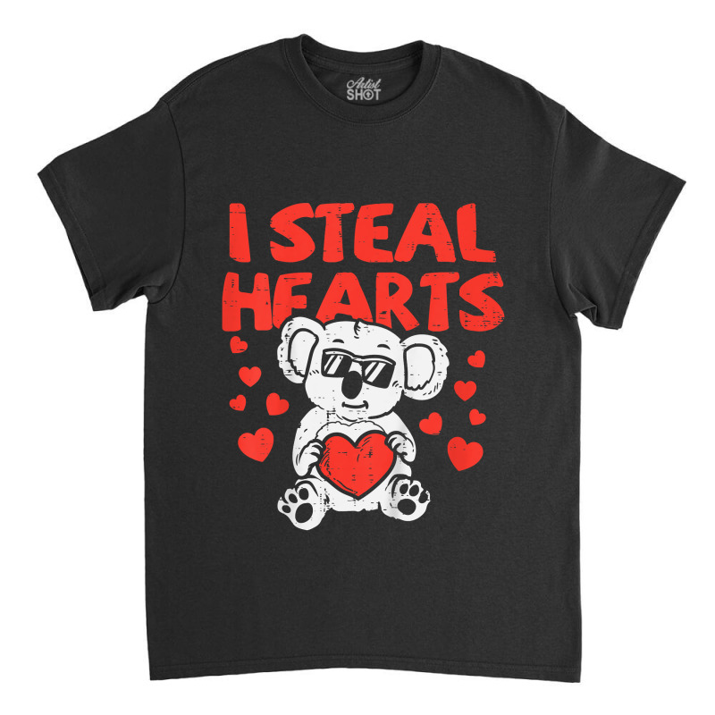 I Steal Hearts T Valentines Day Dinosaur Boys Kid (27) Classic T-shirt | Artistshot