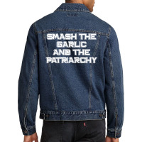 Smash The Garlic And The Patriarchy Men Denim Jacket | Artistshot