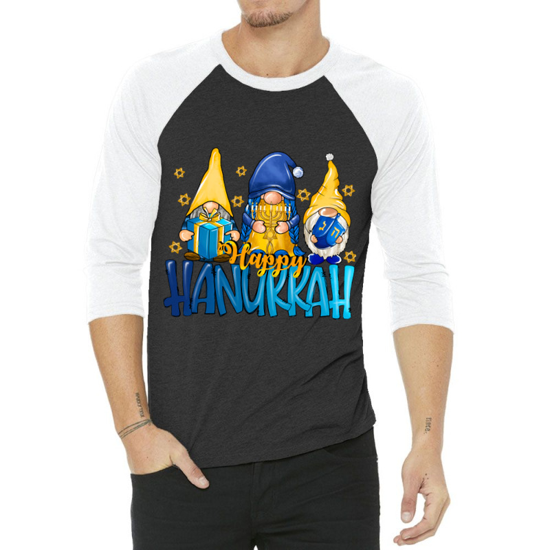 Hot Trend Happy Hanukkah Gnomes Pajamakah Funny Pajama Family Matching 3/4 Sleeve Shirt | Artistshot