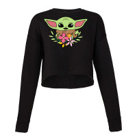 Cute Baby Yoda With Flowers Cropped Sweater | Artistshot