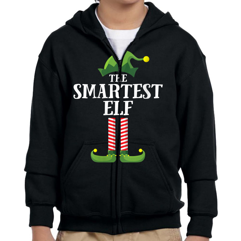 Womens Smartest Elf Matching Family Group Christmas Party V Neck T Shi Youth Zipper Hoodie | Artistshot