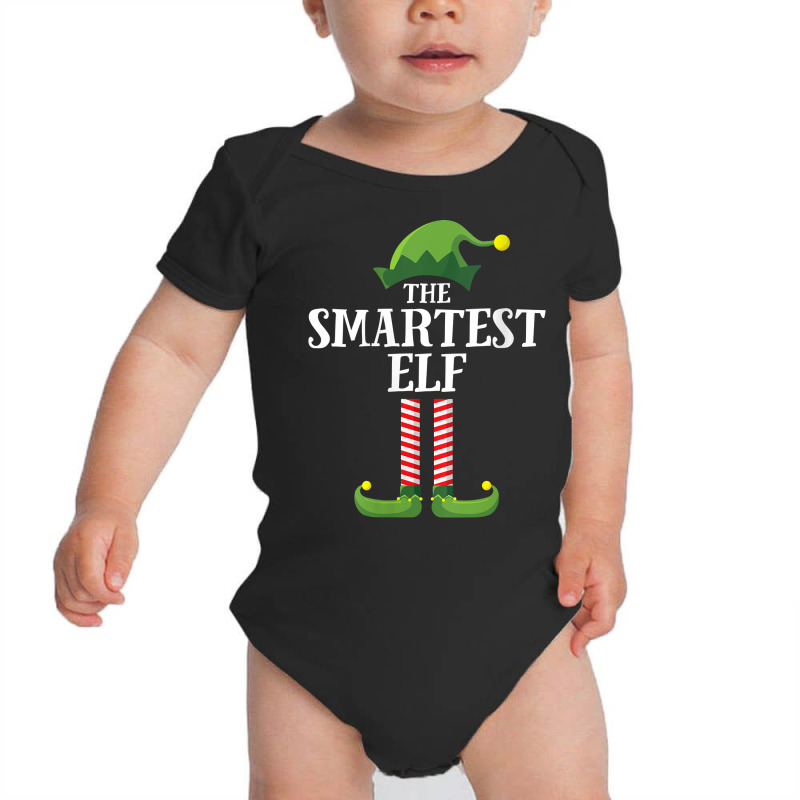 Womens Smartest Elf Matching Family Group Christmas Party V Neck T Shi Baby Bodysuit | Artistshot