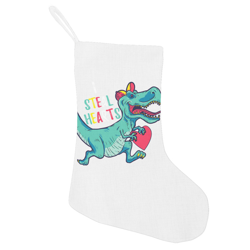 I Steal Hearts T Valentines Day Dinosaur Boys Kid (42) Holiday Stocking | Artistshot