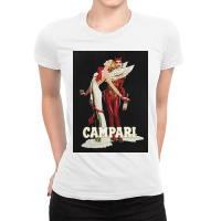 Vintage Campari Italian Bitters Aperitif Angel And Devil Advertisement Ladies Fitted T-shirt | Artistshot