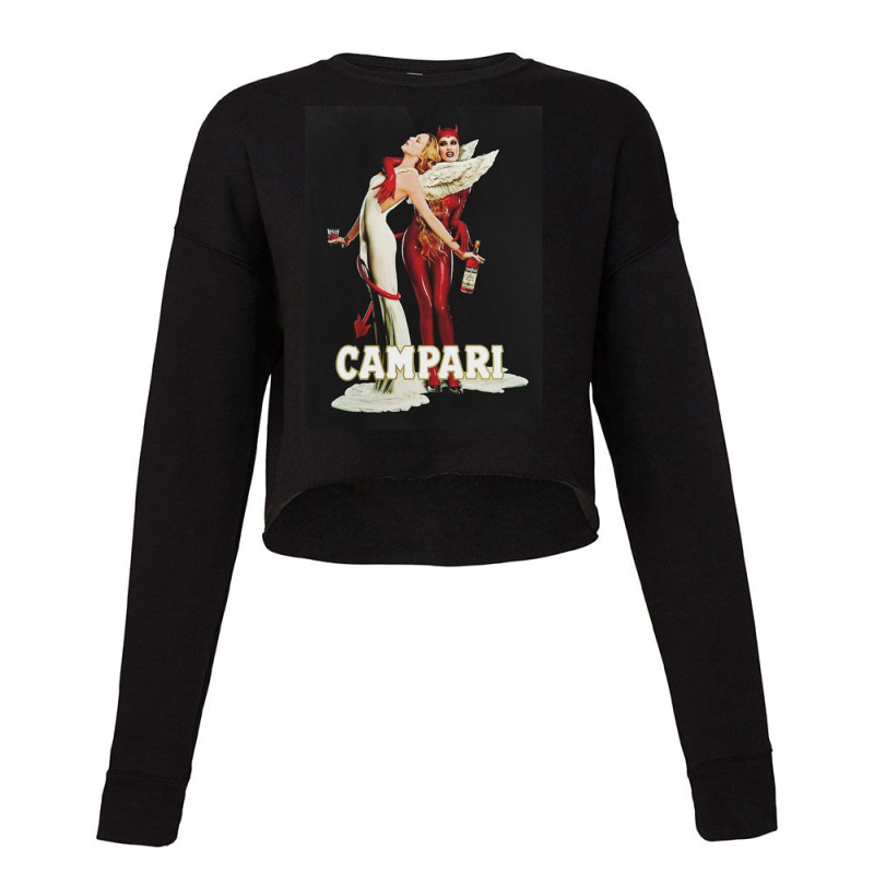 Vintage Campari Italian Bitters Aperitif Angel And Devil Advertisement Cropped Sweater by lianareno | Artistshot