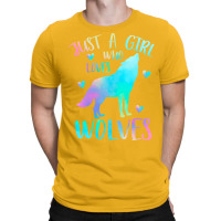 Just A Girl Who Loves Wolves Love Retro T-shirt | Artistshot