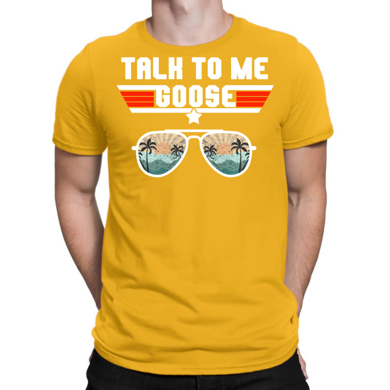 Talk To Me Goose Retro Sunset Aviator Glasses Classic T-shirt | Artistshot