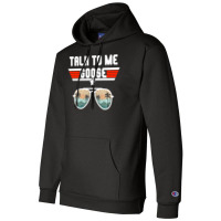 Talk To Me Goose Retro Sunset Aviator Glasses Classic Champion Hoodie | Artistshot