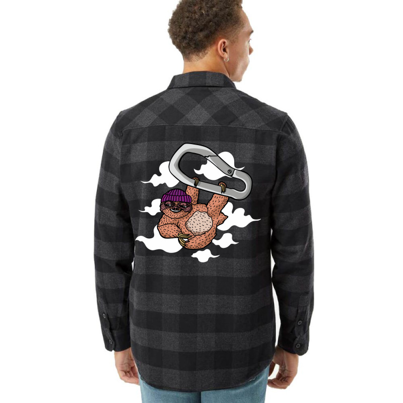 Sloth Hangs From A Carabiner In Clouds Baby Funny Flannel Shirt | Artistshot