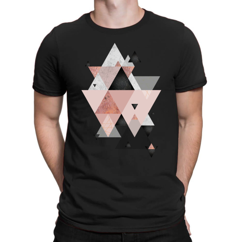 Geometric Compilation In Rose Gold And Blush Pink T-shirt | Artistshot