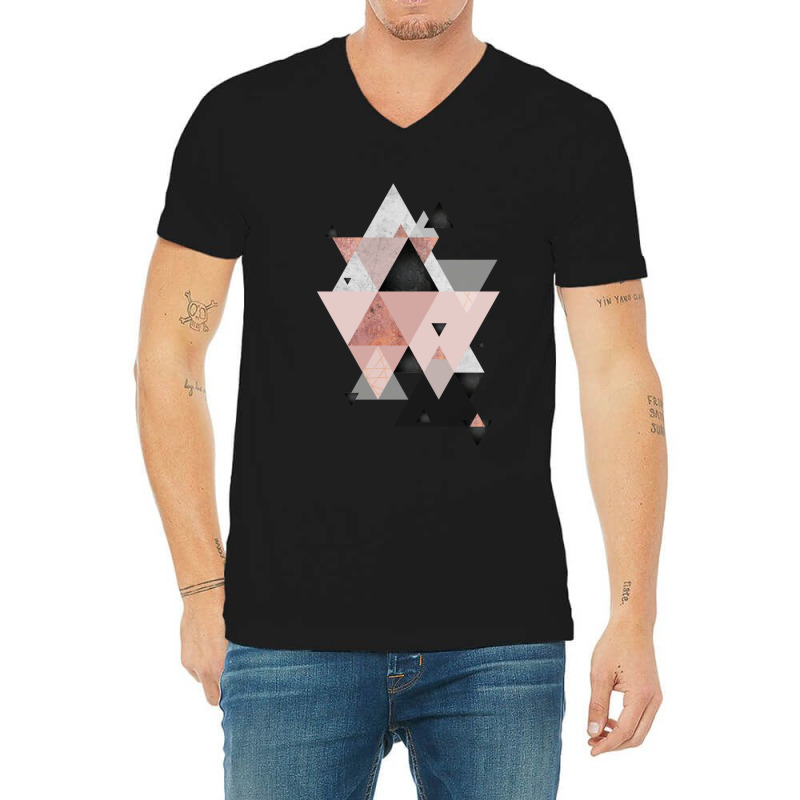 Geometric Compilation In Rose Gold And Blush Pink V-neck Tee | Artistshot