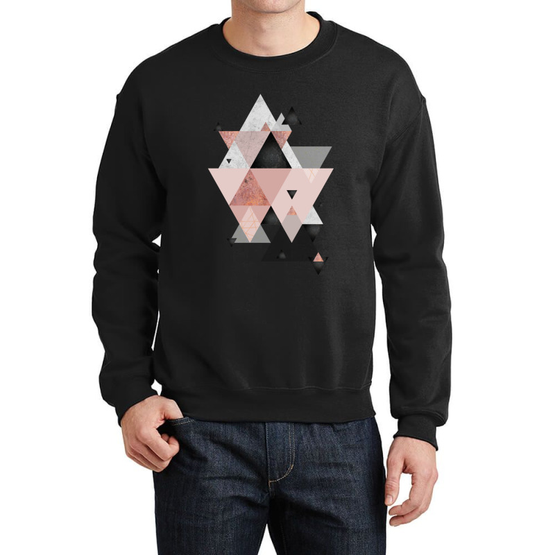 Geometric Compilation In Rose Gold And Blush Pink Crewneck Sweatshirt | Artistshot