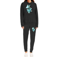 Geometric Triangle Compilation In Teal Hoodie & Jogger Set | Artistshot