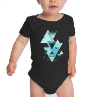 Geometric Triangle Compilation In Teal Baby Bodysuit | Artistshot