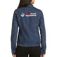 Stop Plate Tectonic Distressed Shirt For Geologist Ladies Denim Jacket | Artistshot