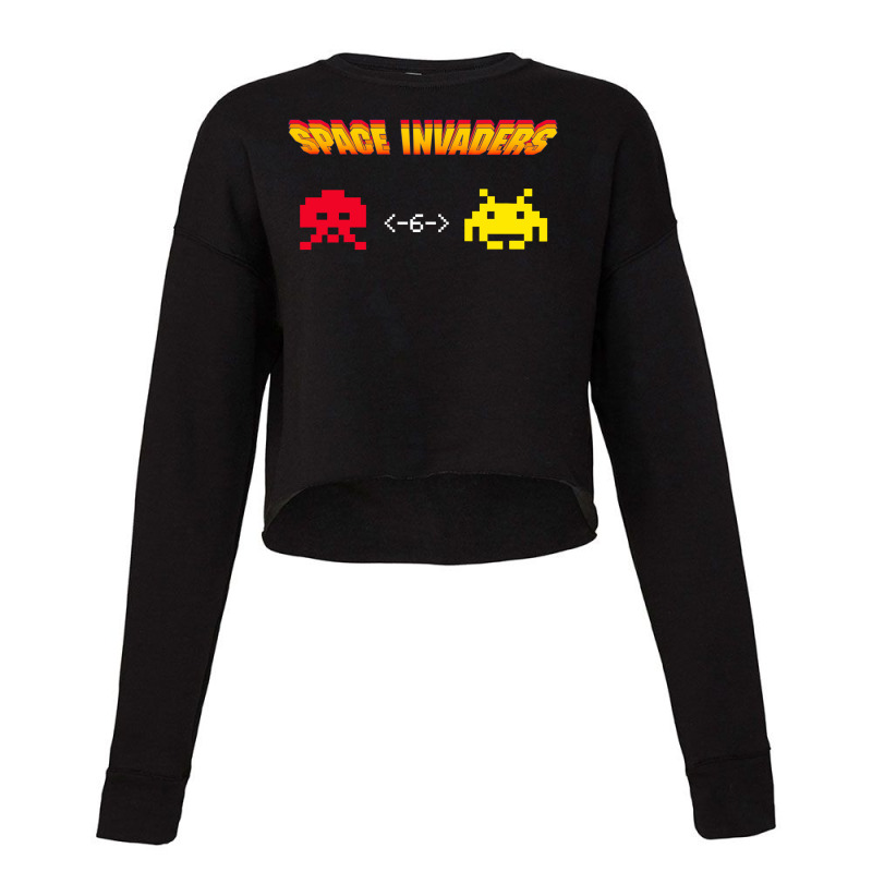 Space Invaders  70s Boy Cropped Sweater by oyeeveparix | Artistshot