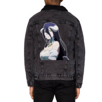 [ Sale ] Cool Sticker Overlord Albedo Chibi 3 Unisex Sherpa-lined Denim Jacket | Artistshot