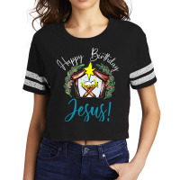 Happy Birthday Jesus Nativity Scene Christian Women Kids Kids  70s Scorecard Crop Tee | Artistshot