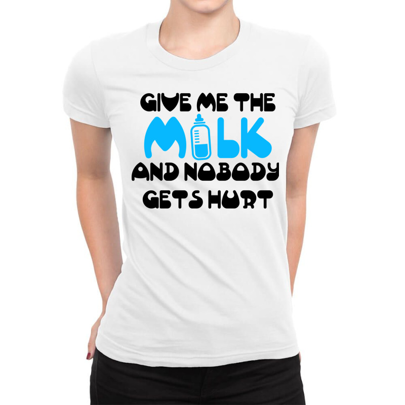 Give Me The Milk And Nobody Gets Hurt Baby Yellow Ladies Fitted T-Shirt by anteneteubeld | Artistshot