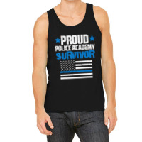 Trending Proud Police Academy Survivor Us Flag Thin Blue Line Tank Top | Artistshot