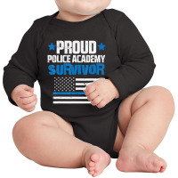 Trending Proud Police Academy Survivor Us Flag Thin Blue Line Long Sleeve Baby Bodysuit | Artistshot