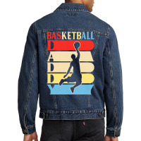 Basketball Daddy Gift Ideas T  Shirtbasketball Daddy Funny Daddy Gifts Men Denim Jacket | Artistshot