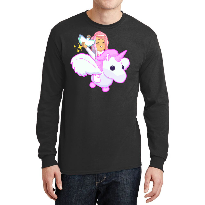 Pink Flying Unicorn Kids  Stars Long Sleeve Shirts | Artistshot