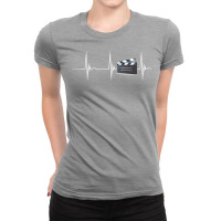 Film Director Clapboard Heartbeat Ekg Pulse Filmmaker Classic Travel N Ladies Fitted T-shirt | Artistshot