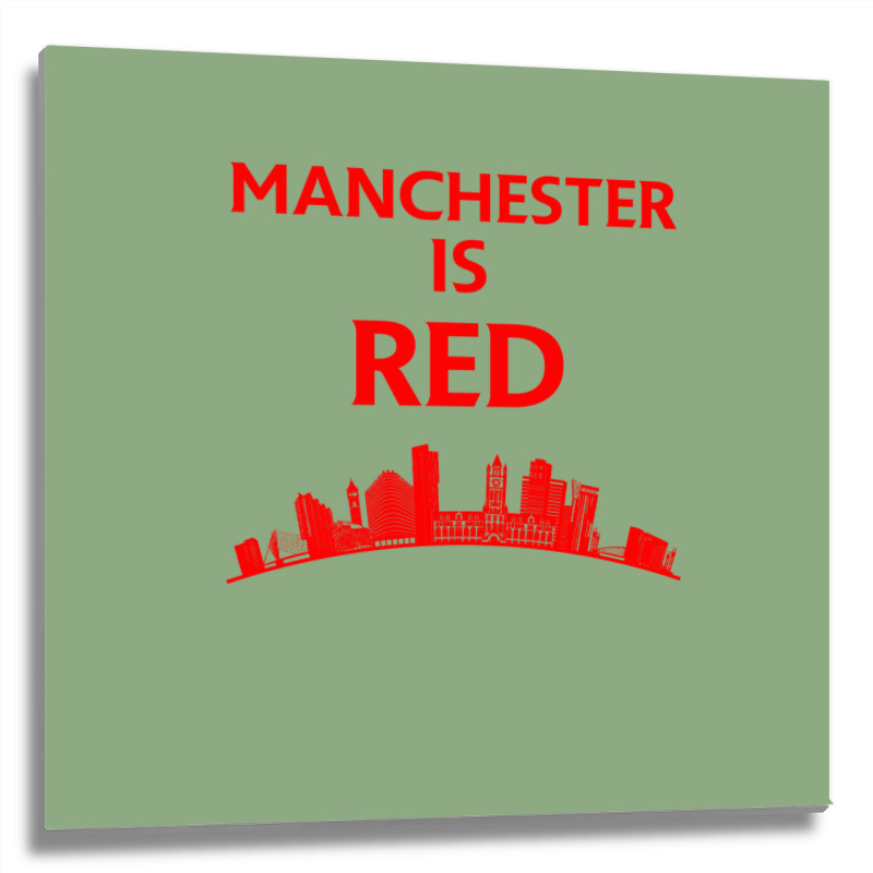 Manchester Is Red United Baby Cool Metal Print Square | Artistshot