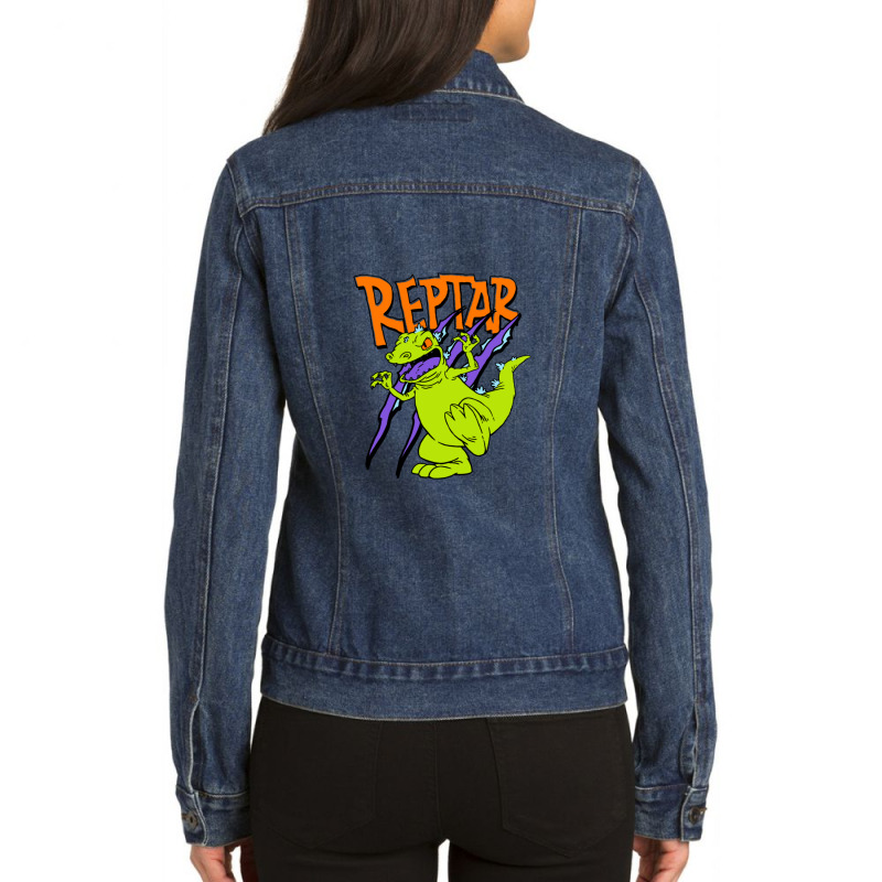 Rugrats Reptar  Out Of Print Remaster 1 Ladies Denim Jacket | Artistshot