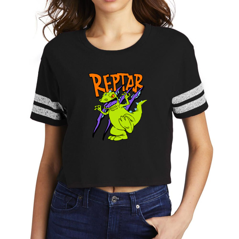 Rugrats Reptar  Out Of Print Remaster 1 Scorecard Crop Tee | Artistshot