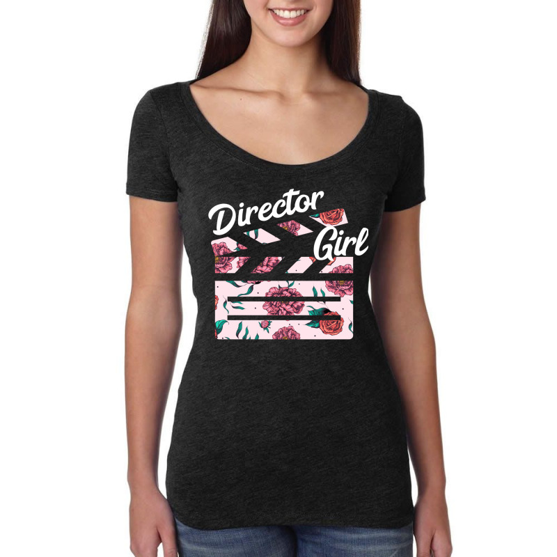 Film Director Girl Clapboard Cinematographer Filmmaker Lover Classic Women's Triblend Scoop T-shirt by romawitaricec | Artistshot