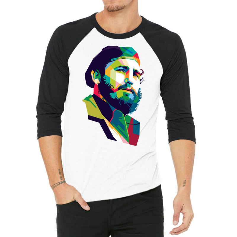 Fidel Castro Baby Blue 3/4 Sleeve Shirt | Artistshot