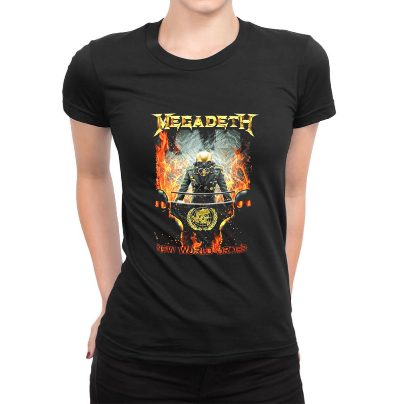 Megadeath World Order Ladies Fitted T-Shirt by CarlosTolentino | Artistshot