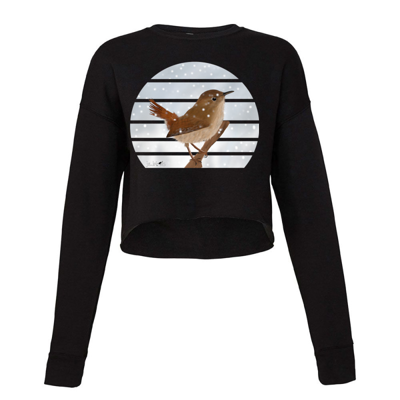 Wren Bird Snow Birdlover Birdwatcher Animal Biologist Premium Cropped Sweater by ChristinaMarieCavanaugh | Artistshot