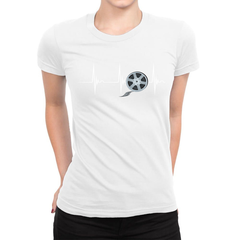 Filmmaker Film Director Heartbeat Ekg Pulse Film Producer Classic Cute Ladies Fitted T-Shirt by itarefsidc | Artistshot