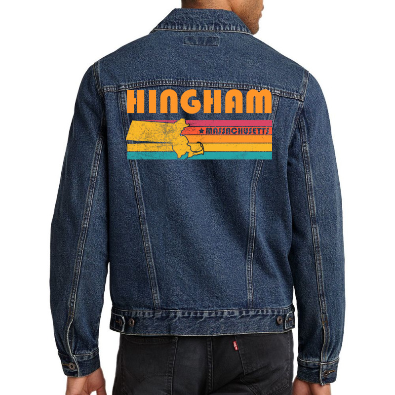 Hingham Massachusetts Vintage Distressed Nostalgia Tumblr Men Denim Jacket by anteneteubeld | Artistshot