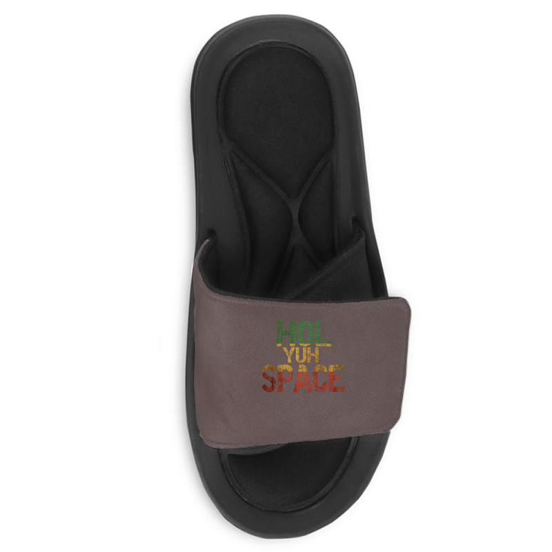 Jamaican Language, Hol Yuh Space, Close Enough Baby 80s Slide Sandal | Artistshot