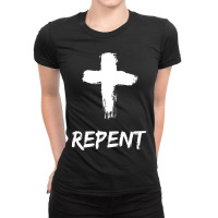 Hot Trend Repent From Sin Christian Lent Catholic Prayer Ash Wednesday Ladies Fitted T-shirt | Artistshot