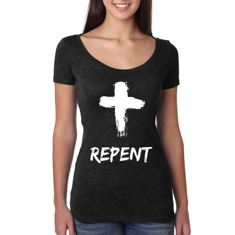 Hot Trend Repent From Sin Christian Lent Catholic Prayer Ash Wednesday Women's Triblend Scoop T-shirt by Sierra Dennis | Artistshot